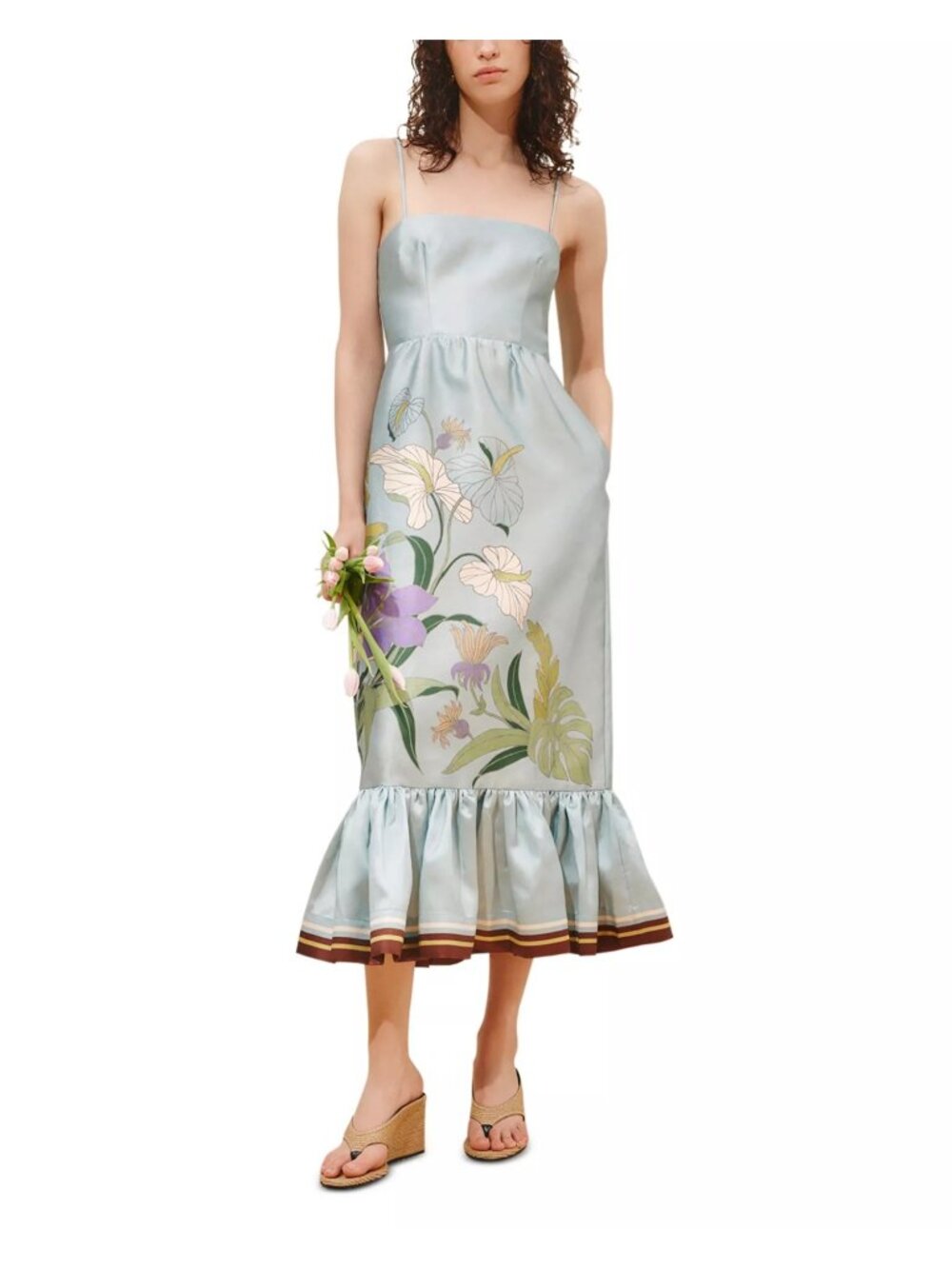 NWT Alémais Alfie Midi Dress Ice Blue Size 8